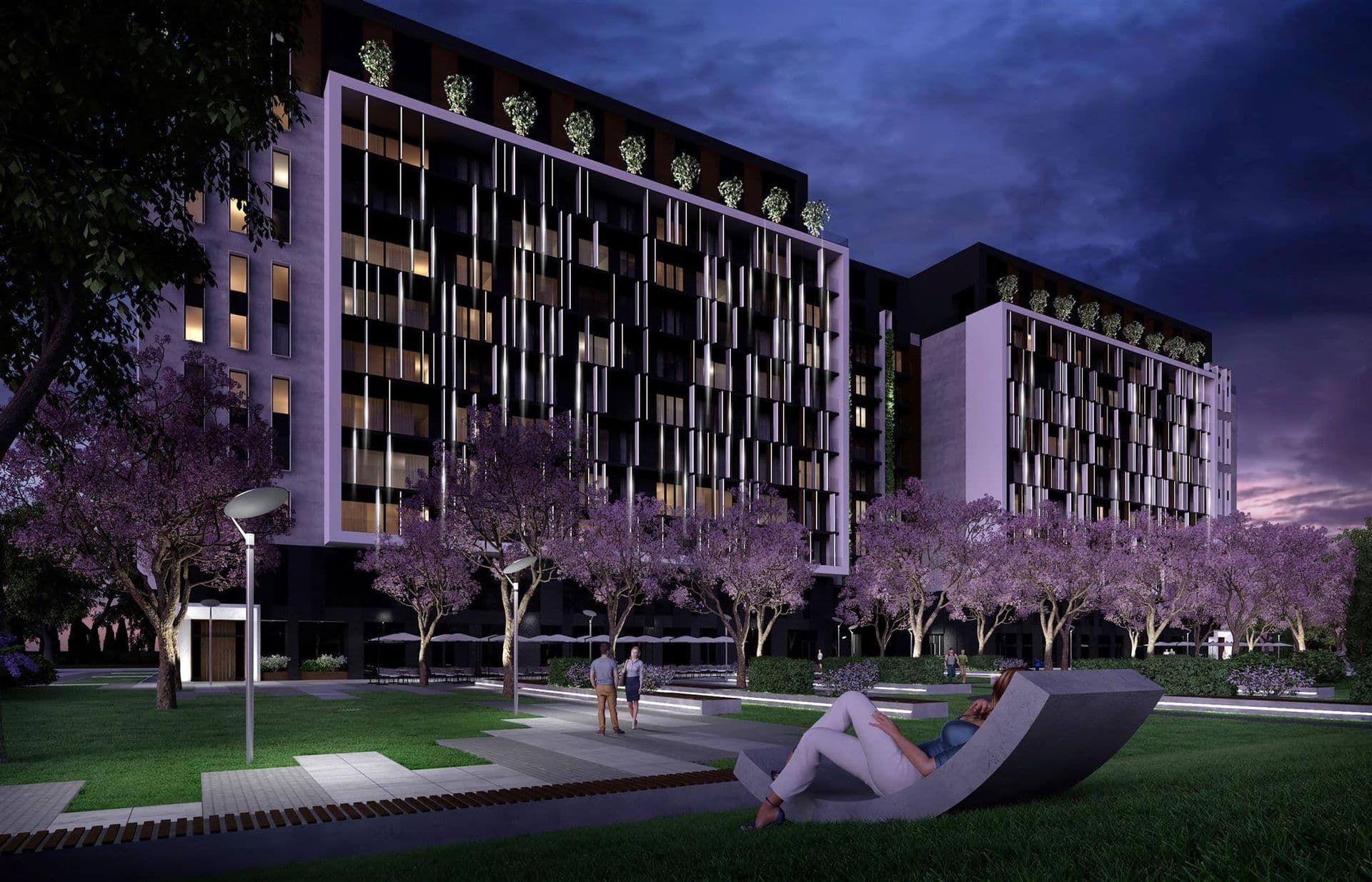 Sakura Park night time render